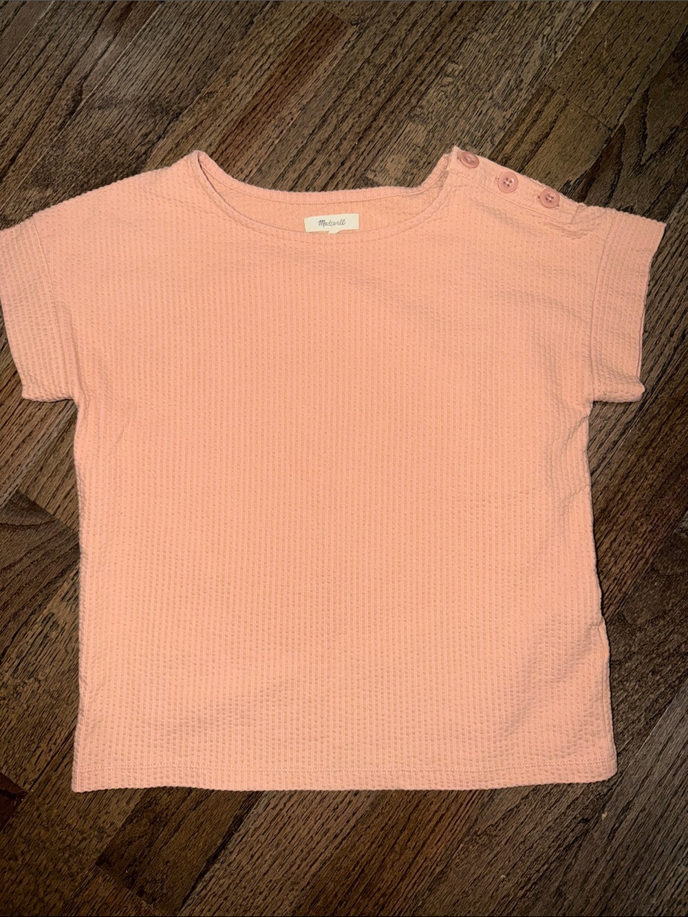 Madewell cap sleeve ribbed shirt with shoulder buttons - XS